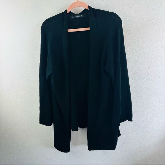 Bianca Bucciarelli  Black Wool Blend Star Open Cardigan Size Oversized S/M - Picture 1 of 5